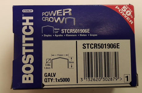 Bostitch nietjes stcr5019 | 6 mm | doos van 5.000 nietjes