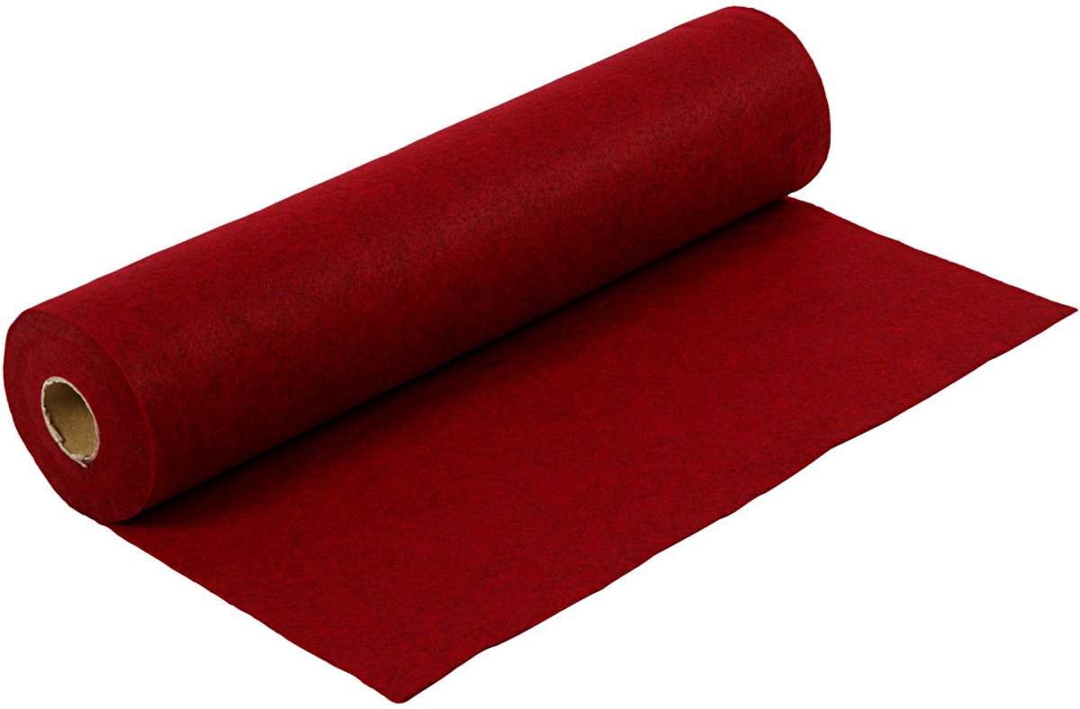Creativ company hobbyvilt breedte 45 cm dikte 1,5-2 mm textured 180-200 g rood 5 m 1 rol
