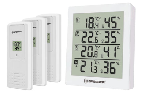 Bresser weerstation - temeo hygro quadro - met 4 onafhankelijke meetgegevens - wit