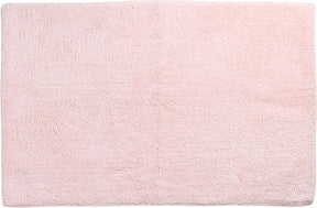 Differnz initio badmat 50x80cm roze - anti-slip laag voor extra veiligheid - geschikt voor vloerverwarming - 100% katoen - effen design met afgeronde hoeken - rechthoekige vorm - kleur roze