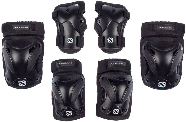 Nijdam skate beschermset senior - ink shield - zwart zilvergrijs - l