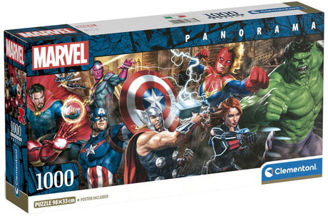 Clementoni - puzzel - 1000 stukjes - marvel panorama - vanaf 14 jaar
