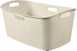 Curver my style - wasmand - 47l - rattan look - ergonomische handgrepen - off-white