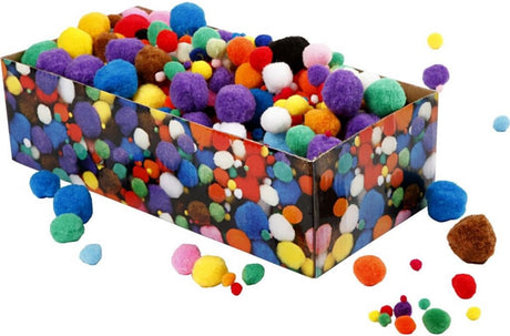 Creativ company cc pompom multigekleurd 5-40 mm 720 stuks