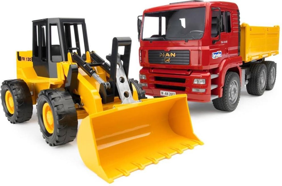 Bruder vrachtwagen en bulldozer