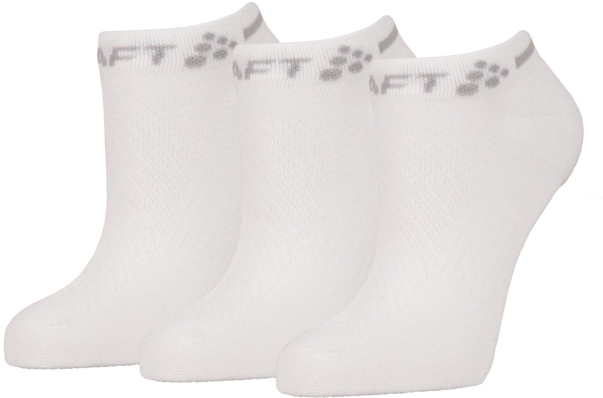 Craft active shaftless sock 3-pack unisex sportsokken - wit 43-45