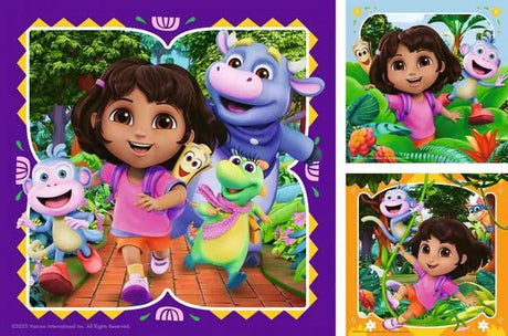 Kinderpuzzel 3x49 stukjes - dora the explorer