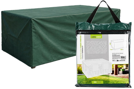 Pro garden tuintafel meubelhoes - donker groen - kunststof - 165 x 115 x h80 cm - waterafstotend - rechthoekig