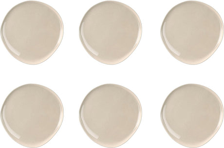 Medard de noblat - oslo linen - dessertbord 22 cm - 6 delig - stoneware