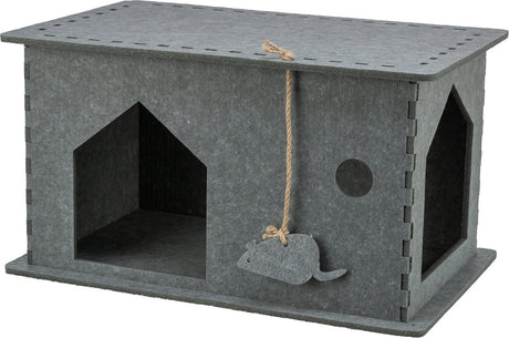 Trixie - kattenmand - huis lene - vilt - grijs - 54x30x35 cm