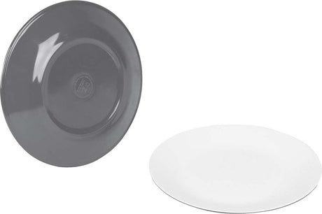 Bo-camp - ontbijtbord - two-tone - melamine - 4 stuks - grijs