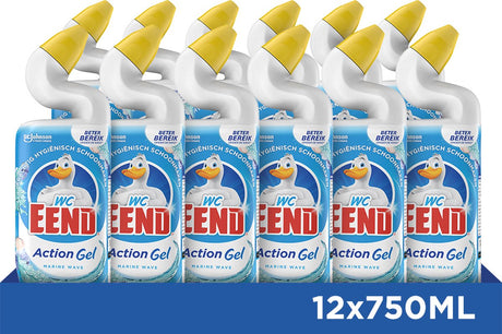 Wc-eend toiletreiniger action gel marine wave