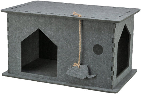 Trixie - kattenmand - huis lene - vilt - grijs - 54x30x35 cm