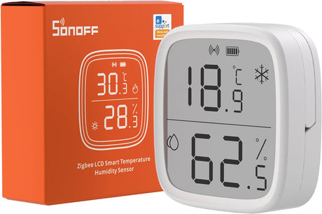 Sonoff snzb-02d zigbee mini-sensor, intelligente temperatuur- en vochtigheidssensor, hygrometer, binnenthermometer, lcd-display, 5s-vernieuwing, compatibel met alexa google home home assistant