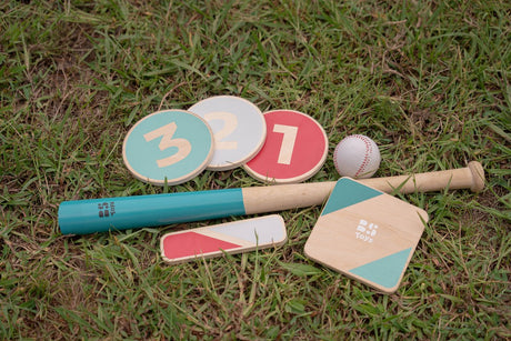 Bs toys – honkbal startset – buitenspel – honkbalset van fsc hout – vanaf 8 jaar