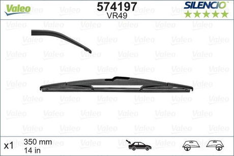 Valeo silencio vr49 achterwisser - 350mm - conventionele ruitenwisser