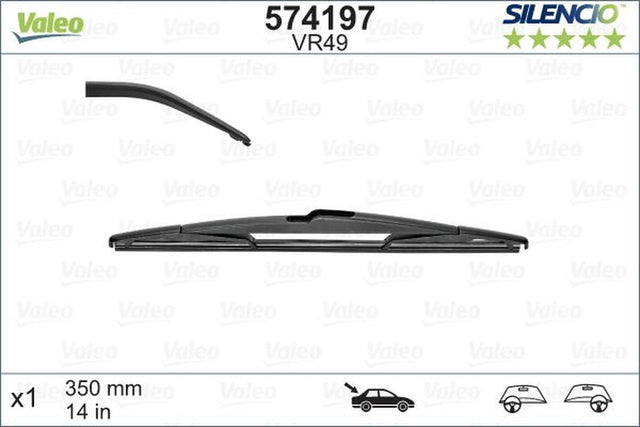 Valeo silencio vr49 achterwisser - 350mm - conventionele ruitenwisser