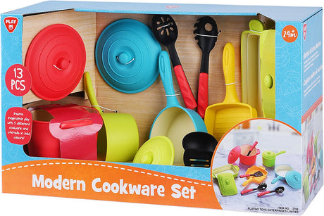 Play go kunststof pannen- en keukenaccessoires speelset - 13dlg.