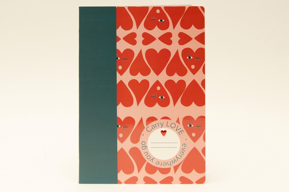 Ancor schrift b'log hearts stripe a4 lijn 48 vel 90 grams