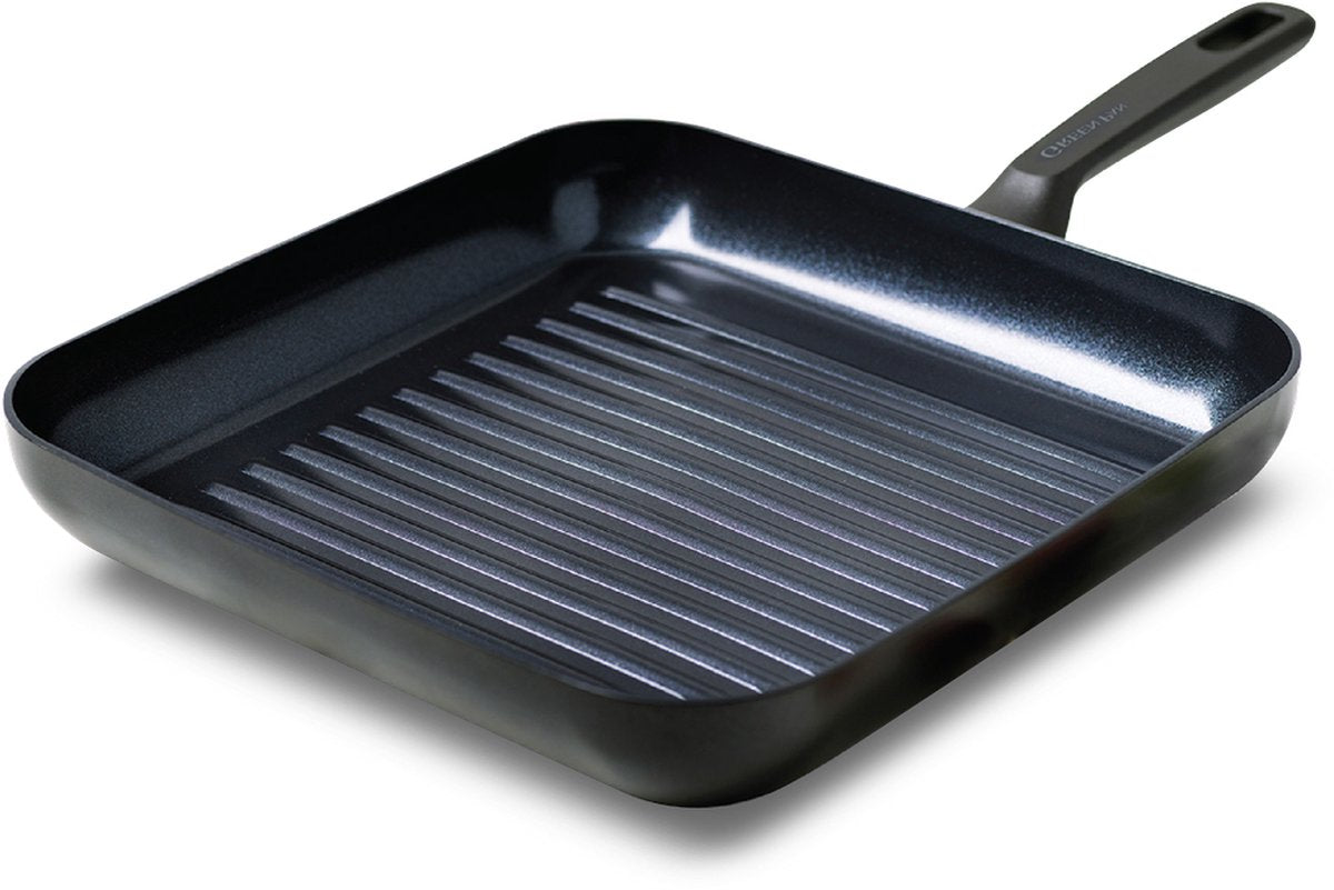 Greenpan memphis keramische anti-aanbak vierkante grillpan 28 cm - inductie pan - inductie grillpan - ovenbestendig tot 160°c - vaatwasserbestendig - koelgrepen - zonder deksel - pfas-vrij