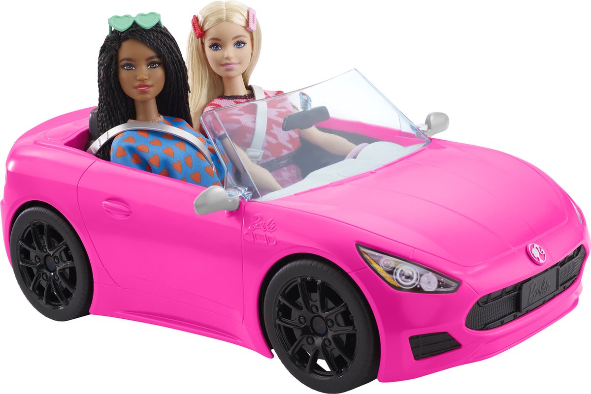 Barbie glam cabrio auto - poppenvoertuig