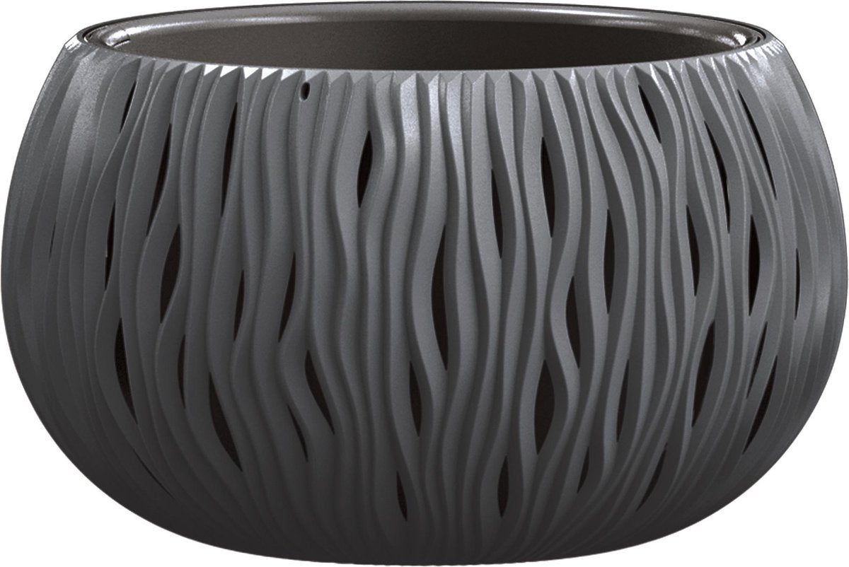 Prosperplast bloemschaal plantschaal sandy bowl 37cm antraciet