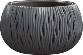 Prosperplast bloemschaal plantschaal sandy bowl 37cm antraciet