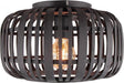 Brilliant woodrow - plafondlamp - e27 max 1x40w - zwart hout