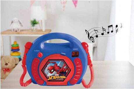 Lexibook spiderman draagbare cd-speler met 2 meezingmicrofoons