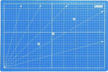 Desq ® professionele snijmat - 30 x 45 cm - dubbelzijdig bedrukt - 5 laags - a3 - zelfherstellend - blauw