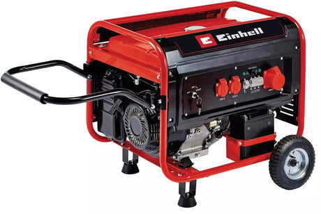 Einhell tc-pg 55 e5 aggregaat 4 takt generator 2x 230v + 1x 400v max. 5500 watt avr spanning 25 liter 7.5k kw