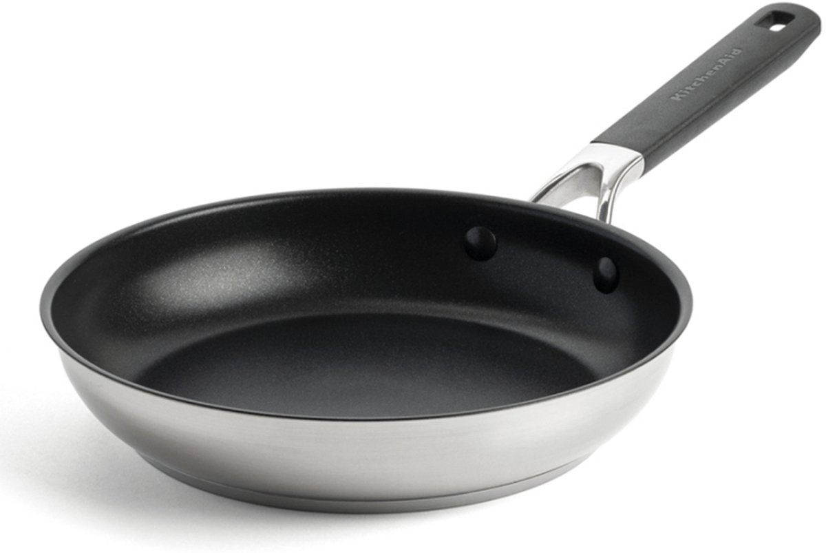 Kitchenaid classic stainless steel koekenpan ø24cm - rvs - inductie - anti-aanbak
