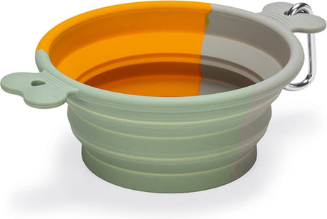Beeztees rua - reisbak hond - silicone - oranje - 750 ml one size