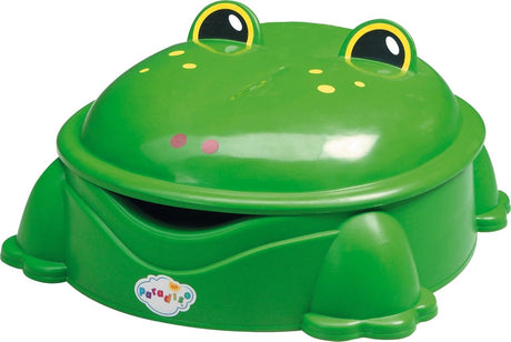 Paradiso toys freddy de kikker - zandbak met deksel - groen