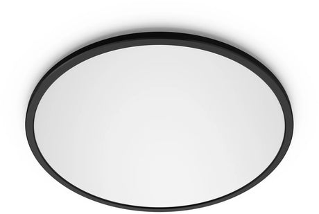 Philips led philips valen plafondlamp - met afstandsbediening - warmglow lichttechnologie: dim je lamp voor een warmere lichtkleur - 22w - led-verlichting - extra warm tot koelwit licht: 2200k-6500k - rond - zwart
