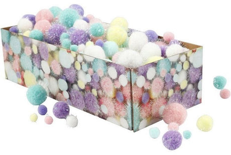 Creativ company pom-poms pastelkleuren, 400gr.