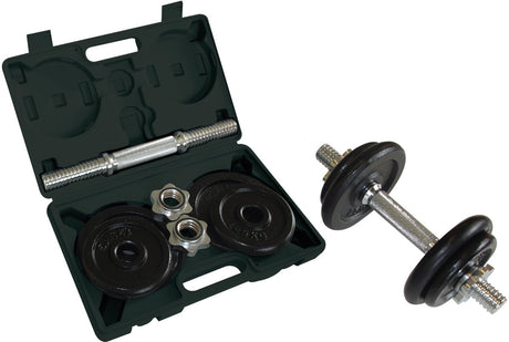 Schildkröt dumbbell set fitness gewichten in handige draagkoffer.