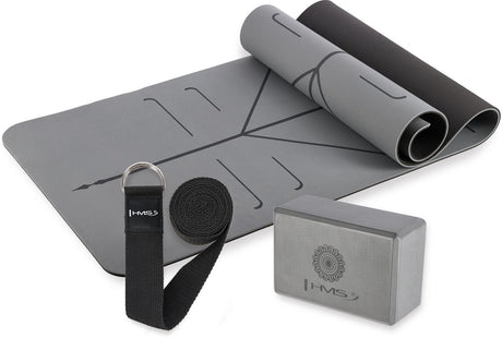 Hms gray serie - yogaset - tpe mat - joga blok - joga riem