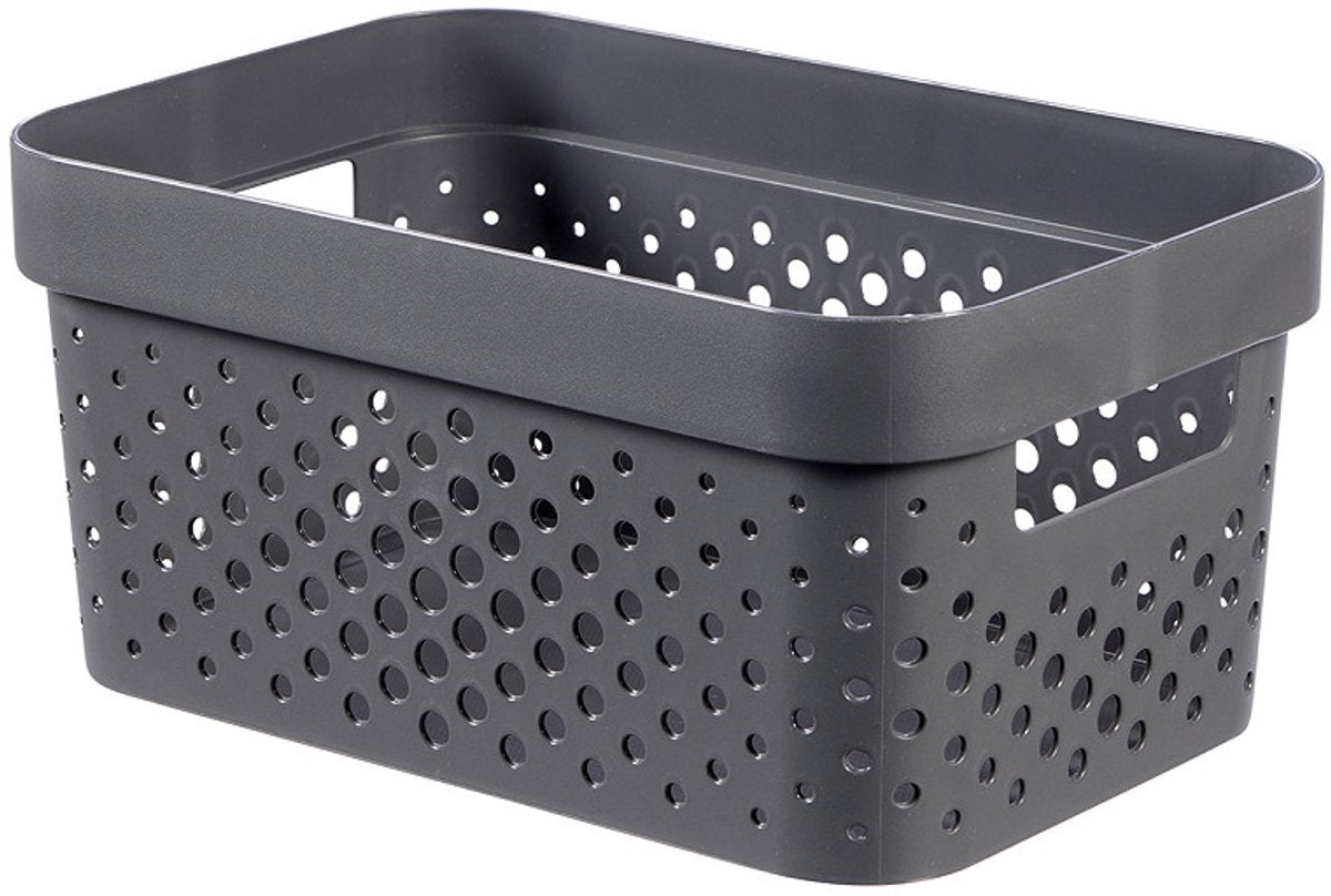 Curver infinity-dots - opbergbox - 4.5l - grijs - 26x17,5xh12,3cm