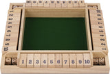 Longfield shut the box – 4 spelers – rubberhouten bak met ingelegd vilt – inclusief 8 houten dobbelstenen – bordspel 29 x 29 x 3,5 cm – strategisch familiespel – engelhart