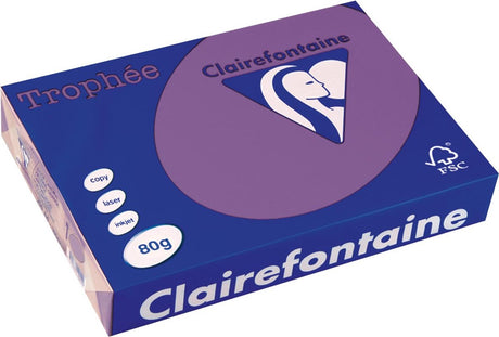 Clairefontaine trophée intens, gekleurd papier, a4, 80 g, 500 vel, violet