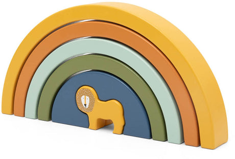 Trixie houten stapelregenboog mr. lion - 12m+ - stapelspel - fsc® hout
