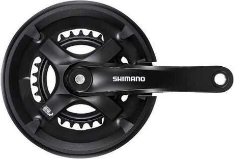 Shimano fc-ty501-2 crankstel 46 30t 2x7 8-speed – vierkante as, zwart, voor mtb en trekkingfiets