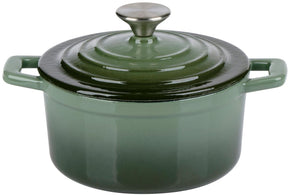 Alpina gietijzeren pan 14 cm - mini braadpan - casserole pan - ø14 cm - ovenbestendig - groen