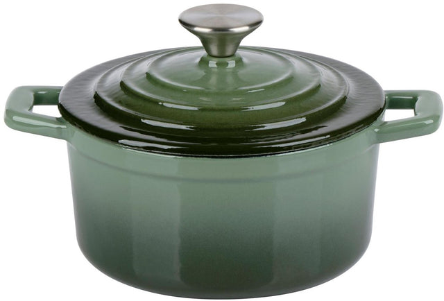 Alpina gietijzeren pan 14 cm - mini braadpan - casserole pan - ø14 cm - ovenbestendig - groen