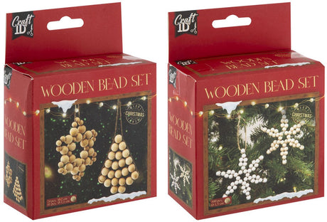 Creative craft group houten kralen kersthangers set kerstmis