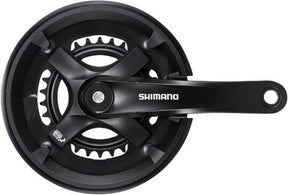 Shimano fc-ty501-2 crankstel 46 30t 2x7 8-speed – vierkante as, zwart, voor mtb en trekkingfiets