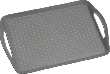 Kesper dienblad rechthoekig - anti-slip dienblad - diep dienblad met antislip - met handvatten - 45.5 x 32 x 4.5 cm - kleur: grijs