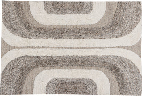 Woood moro vloerkleed - wol katoen grijswit - 170x240