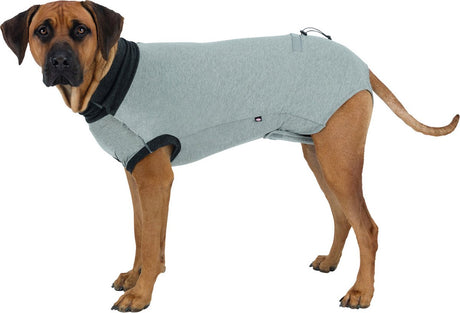 Trixie shirt na operatie - grijs s-m 40 cm - beschermingspak hond, katoen met elastan s
